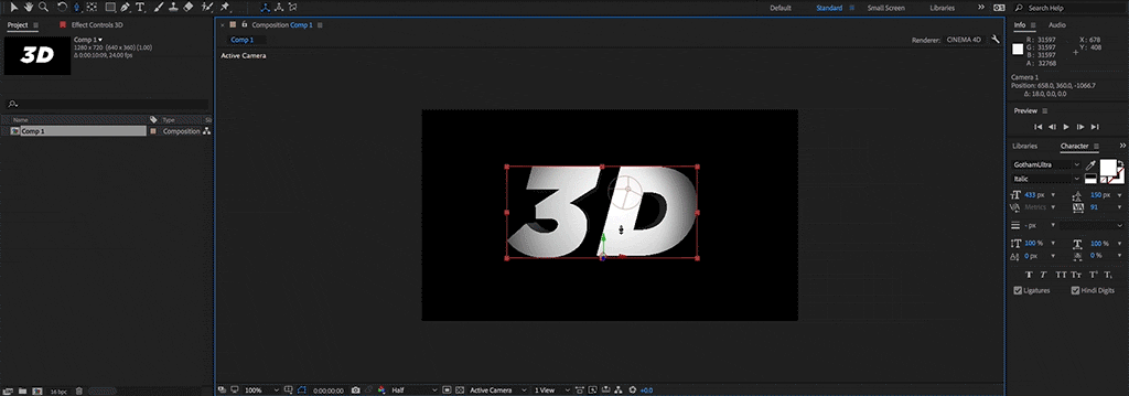 Create 3D Text in After Effects Without Any Plugins - Rotate