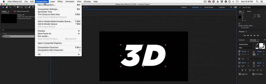 Create 3D Text in After Effects Without Any Plugins - Render