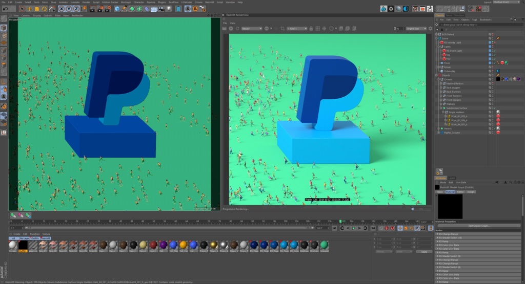 Animating 6 PayPal Commercials Using Cinema 4D and Redshift - C4D Layout