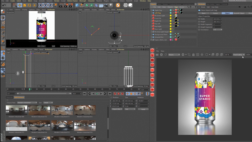 Cheers! Designing Beer Can Labels and 3D Renders as Seen in TIME - Redshift Super Stario