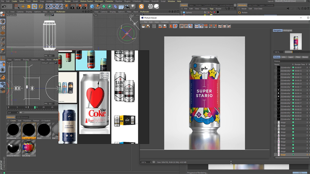 Cheers! Designing Beer Can Labels and 3D Renders as Seen in TIME - C4D Super Stario
