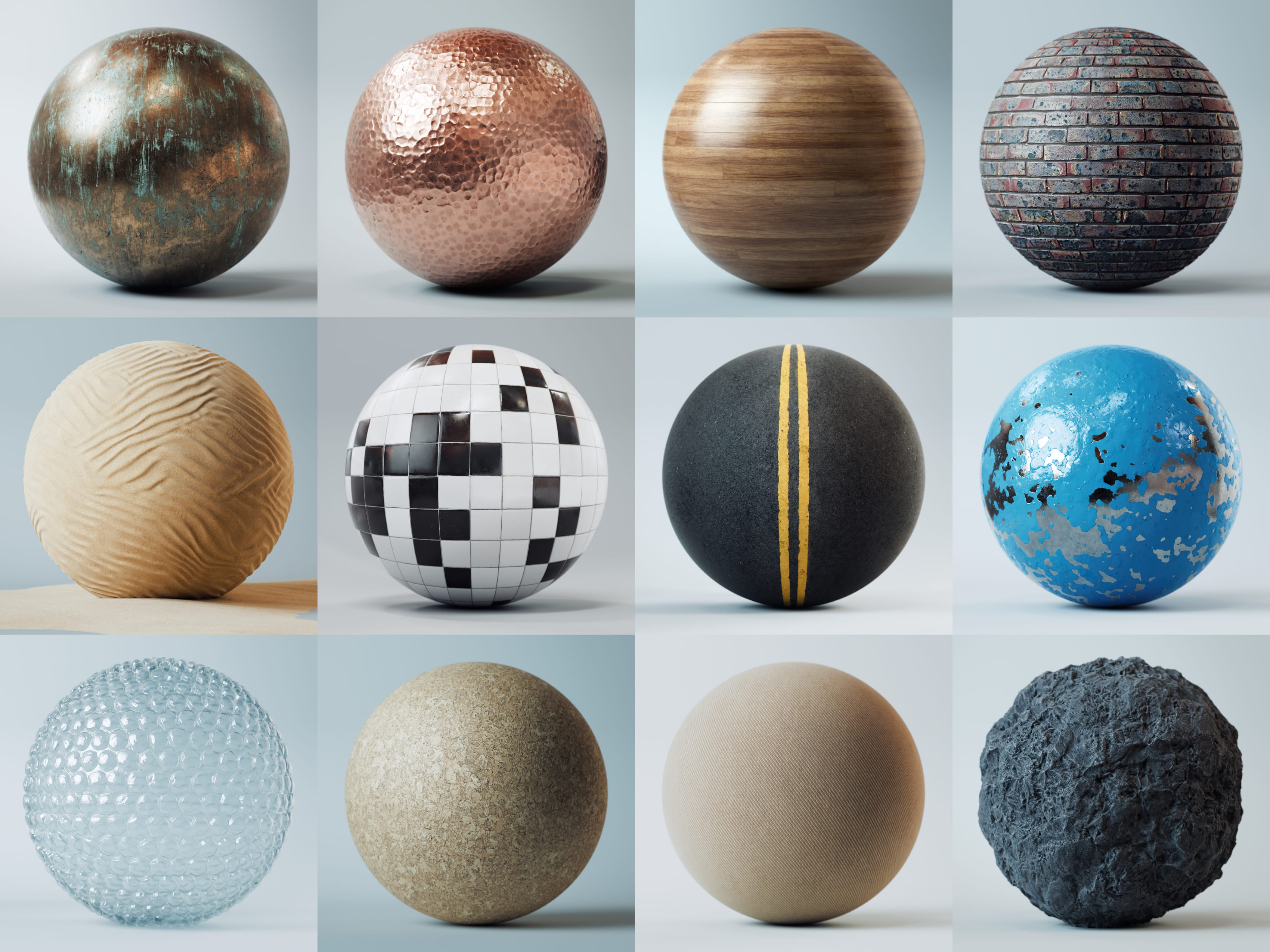 Material collection. Greyscalegorilla. 3d material. Redshift Octane. Материал glitter Octane c4d.