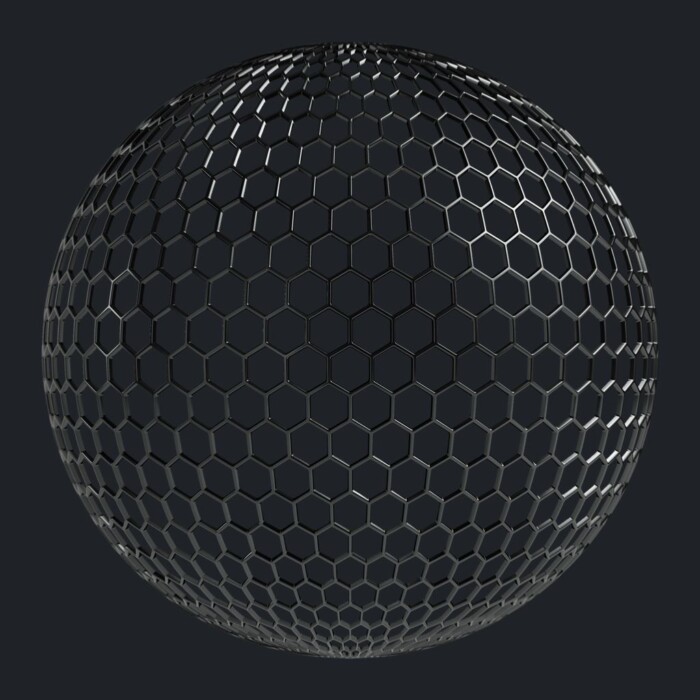 Perforated Black Metal Brushed Hexagon Large texture