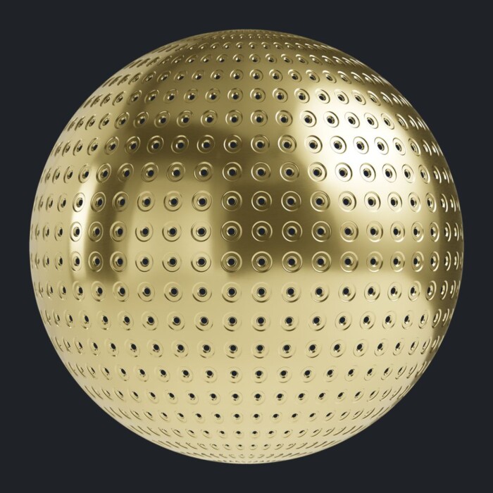 Perforated Gold Brushed Circle Grid Inset texture
