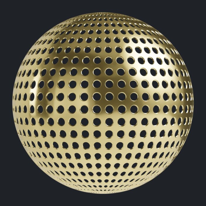 Perforated Gold Brushed Circle Grid Large texture