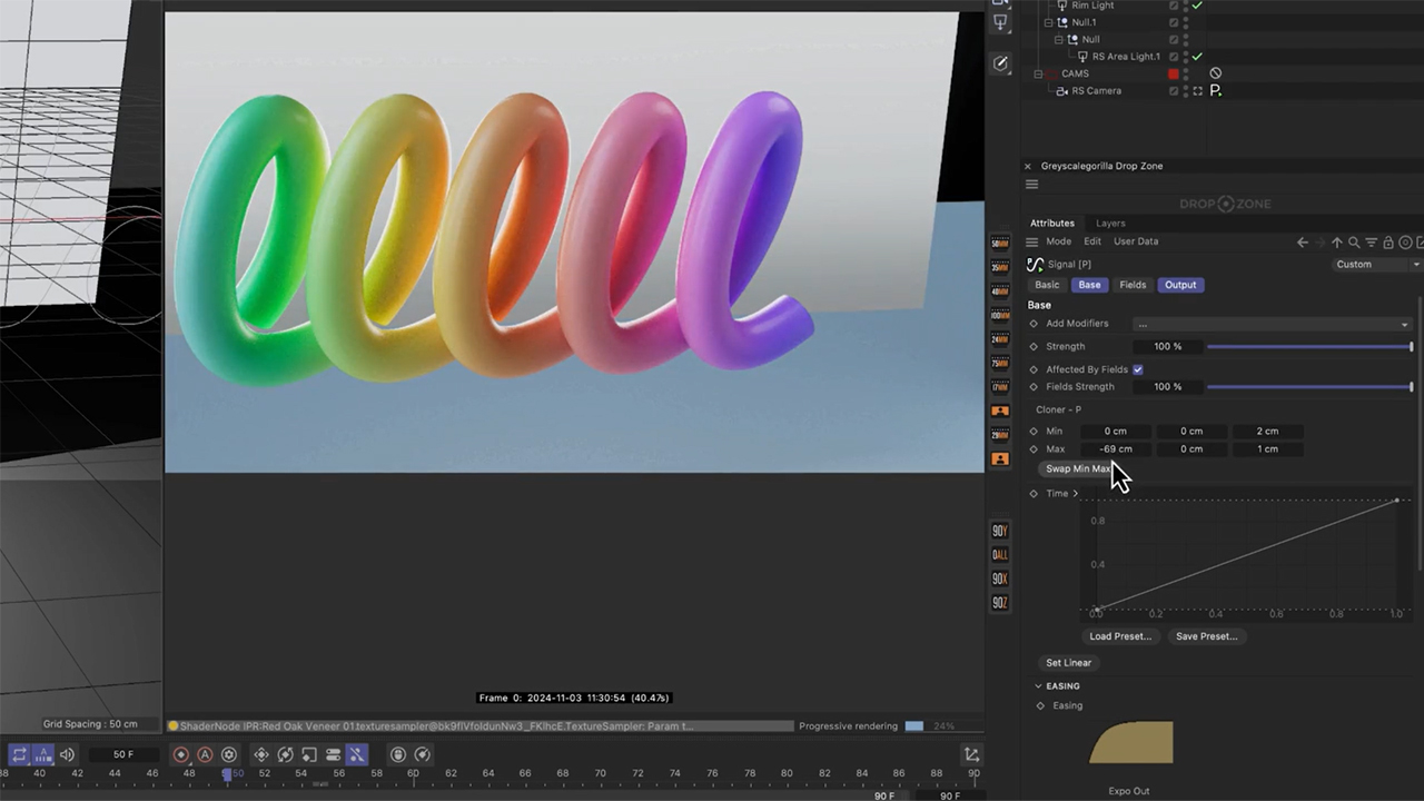 Recreate the Apple Hello 3D Text + Free Scene File - Rainbow L